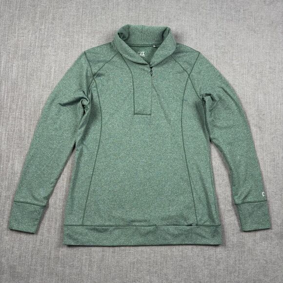 Cutter & Buck Tops - Cutter & Buck Shoreline Women's M 1/4 Zip Pullover Green Heather Athletic Shirt